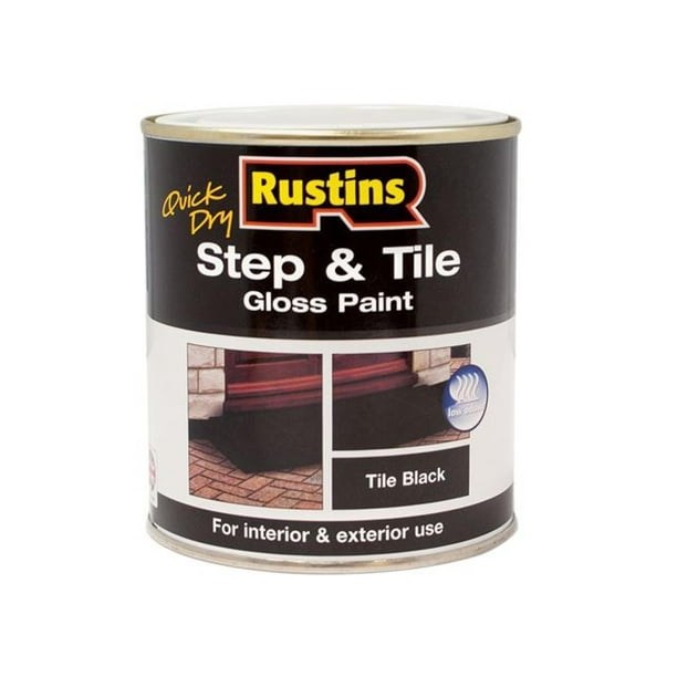 Rustins Quick Dry Step & Tile Paint Gloss Black 500ml