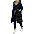 thumbnail image 1 of Aunavey Women's Hooded Long Down Vest Full-Zip Sleeveless Puffer Quilted Vest Winter Coats Jacket, 1 of 4
