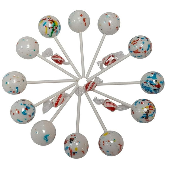 Naturejam big 1.75inch Psychedelic Jawbreakers Candy on Sticks 12 Count- Jawbreaker Lollipops-Hard As A Rock