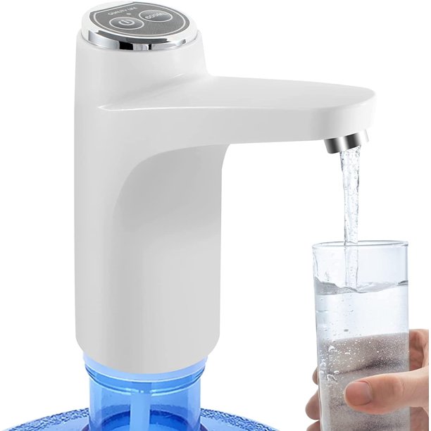 Dispensador de Agua PortáTil de 5 Galones, Dispensador de Bomba de Agua EléCtrica, Bomba de Botella de Agua Recargable por USB, Perfecto para Barbacoas, Viajes de PíCnic, Camping, en Casa (Blanco) Xishao Menaje de cocina
