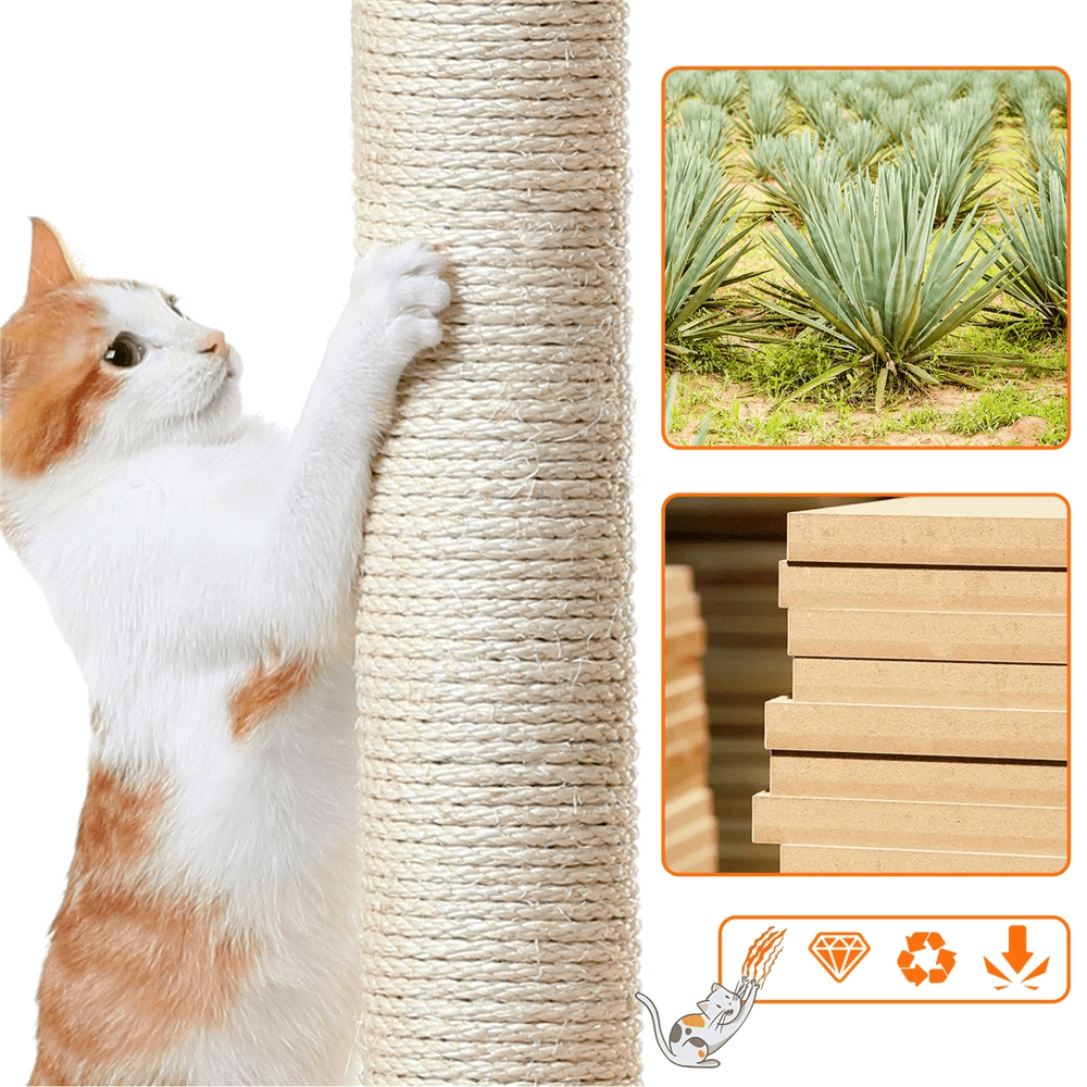 Alden Design 70″ H Multi Level Cat Tree Tower with 2 Foam-Padded Perches, Pink