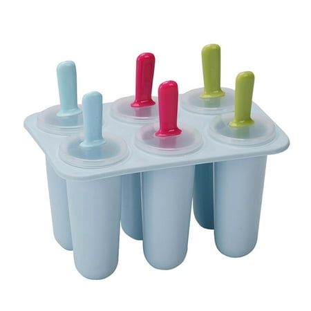 

6-Cavity Ice Lolly Molds Silicone Ice Cream Molds Popsicle Mold for DIY Tools