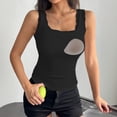 thumbnail image 5 of Black Women's Built in Bra Tank Top Ribbed Ribbed Lace Trim Tank Top Nylon,Spandex Sleeveless Casual Shirts Racerback Fitted Tank Tops Camisole Tops for Women L, 5 of 7