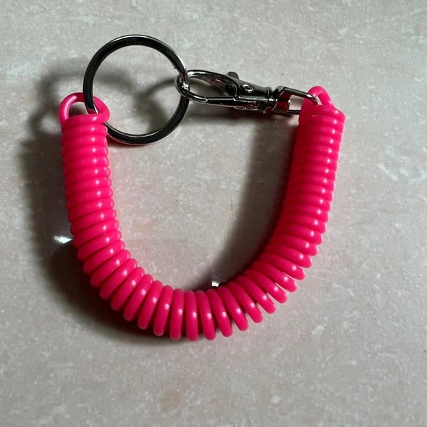 Llavero con cuerda de resorte de plástico, llavero con resorte, llavero con cuerda antipérdida retráctil, cadena con resorte