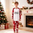 thumbnail image 2 of Meichang Christmas Family Pajamas Matching Set Long Sleeve Letters Print Top with Plaid Pants Sleepwear 2 Piece Holiday Xmas PJs, 2 of 10