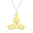 thumbnail image 4 of Charm Patterned Yoga Meditating Pendant Stainless Steel Necklace For Women Jewelry Gift, 4 of 5