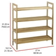 thumbnail image 4 of Oceanstar 4-Tier Bamboo Shoe Rack, Natural, Holds 16 Pairs of Shoes, 4 of 7