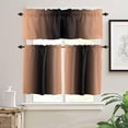 thumbnail image 2 of Coral Pink Black Ombre Kitchen Curtains and Valances Set, Rod Pocket Curtains Tier Farmhouse Window Curtains 36 Inch Length, Contemporary Gradient Artistic 3 Piece Kitchen Curtains Set, 2 of 6