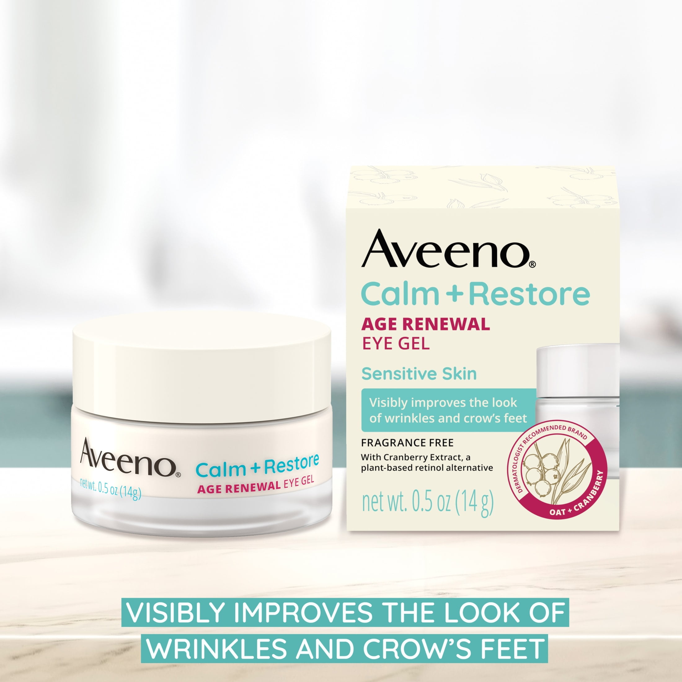Aveeno Calm + Restore Age Renewal Anti-Wrinkle Under Eye Gel, 0.5 oz