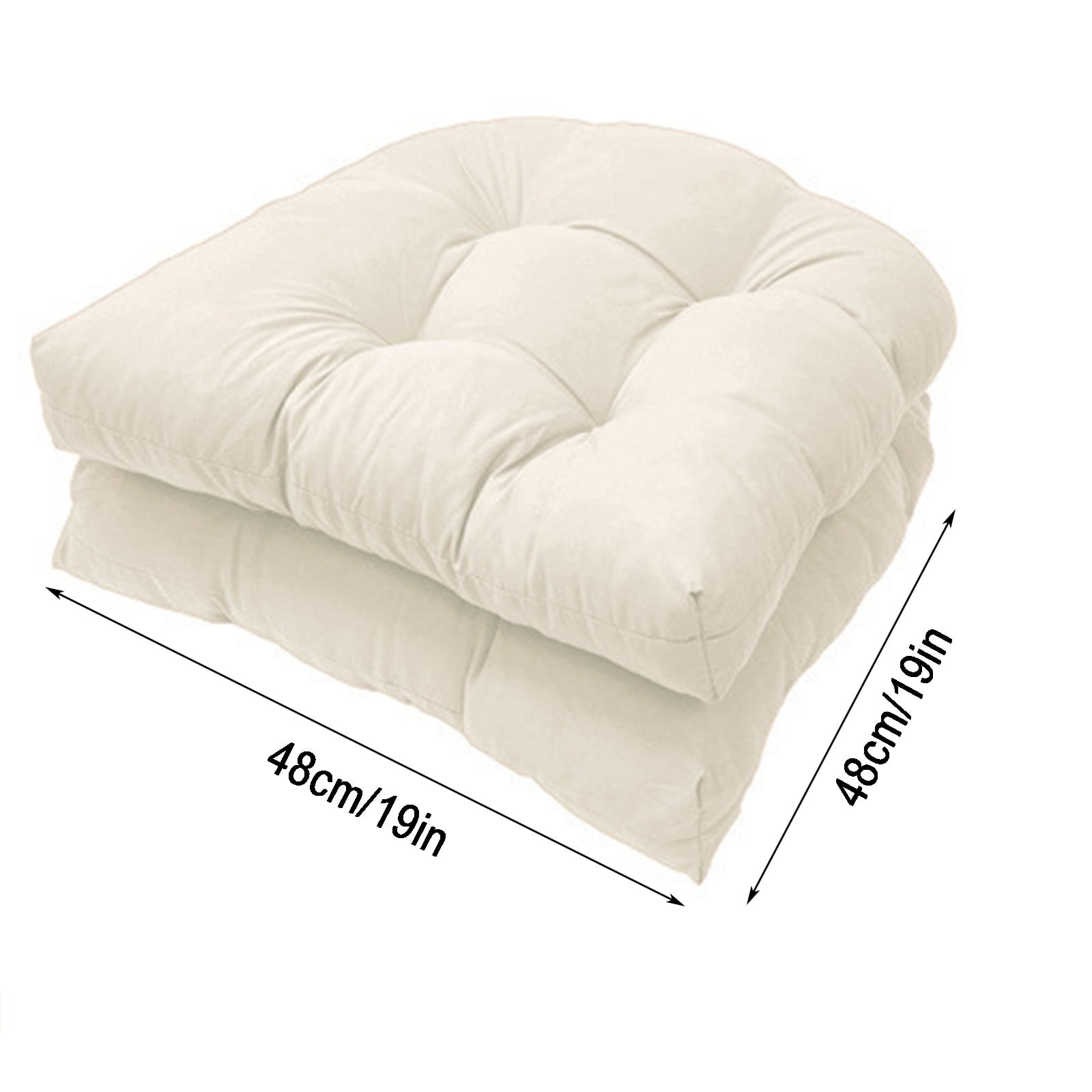 2 Pack Waterproof Outdoor Chair Cushions, Thick Tufted U-Shaped Seat Cushions with Adjustable Ties for Garden Chairs, Patio Furniture