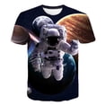 thumbnail image 1 of Camisetas de verano para niños, camisetas de astronauta para niños y niñas, camisetas casuales de manga corta para niños de 1 a 14 años, camisetas de astronauta, disfraces 7T Gao Jinjia LED, 1 of 1
