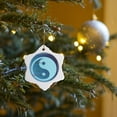 thumbnail image 7 of 3drose, Zen Christmas - Yin Yang - Spiritual Art, 3 inch Snowflake Porcelain Ornament, 7 of 7
