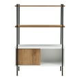 thumbnail image 4 of Furniture of America Trist Transitional 3-Shelf Bookcase with Sliding Doors, White and Oak, 4 of 16