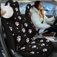 thumbnail image 2 of Garronmavis Paw 2 Piece Fuzzy Car Seat Cover Front and Rear Cushion Covers Washable Auto Protectors for Most Cars, 2 of 7