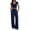 Womens Set # Navy, variant on Two Piece Sets for Women Trendy Ribbed Knit Scoop Neck Crop Top and High Waisted Wide Leg Pants Summer Matching Outfits Casual Lounge Set for Workout Yoga