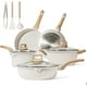 thumbnail image 3 of CAROTE Juego de ollas y sartenes antiadherentes, juegos de utensilios de cocina de inducción de granito blanco, juego de cocina antiadherente de 11 piezas con sartenes y cacerolas (libre de PFOS, PFOA, 3 of 4