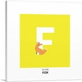 thumbnail image 1 of ARTCANVAS Kids Animal Alphabet Letter F Canvas Art Print - Size: 36" x 36" (1.50" Deep), 1 of 9