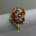 thumbnail image 2 of JewelryStation Round Cluster Ruby & White Topaz Engagement Ring, 0.5 ct, 14k Gold-Plated, Size 7, 2 of 4