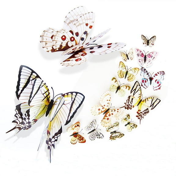 Openpig 12 PCS Butterfly Wall Decals, 3D Butterfly Wall Stickers Decor Art Decorations Removable Mural Stickers Butterfly Decorations for Home Room Art Bedroom Nursery Party Decor