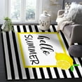 thumbnail image 5 of Area Rug 2'x3' Hello Summer Yellow Lemon Black White Stripe Washable Area Rugs Non Shedding Floor Carpet Rubber Backing Non-Slip Indoor Mats for Living Room Bedroom Kitchen, 5 of 8