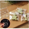 thumbnail image 3 of 100pcs 10x10cm / 4"x 4" Transparent Plastic Self-Sealing Wish Greeting Cards Storage Cellophane Packing Bags Container for Xmas Party Candy Cookies Bakery Gift (Snow), 3 of 7