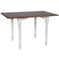 thumbnail image 3 of Andrews 3Pc 48" Rectangle Drop Leaf Dining Set Antique White/Chestnut Brown Wood, 3 of 8