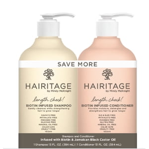 Hairitage Length Check Biotin & Castor Oil Shampoo & Conditioner Set, 26 oz