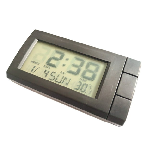 Kenally Reloj Digital ABS para coche, indicador de fecha, tablero autoadhesivo Rectangular, relojes de oficina para automóviles, alarmas, Type3 NO3