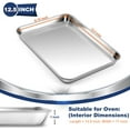 thumbnail image 2 of Small Baking Toaster Oven Pan P&P CHEF Stainless Steel Toaster Oven Tray Rectangle .\uD x .\uD x \uD Non Durable Mirror Finish Easy Clean, 2 of 7