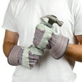 thumbnail image 6 of G & F Cowhide Genuine Leather, Palm Work Gloves, Rubberized Safety Cuff, 5 Pairs of Large, 6 of 14