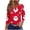 Red, variant on Feancey Womens Funny Christmas Shirt Dressy Trendy Snowflake Print Henley Shirts Button Up Casual V Neck Tops Comfy Loose Blouse Red L