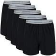 thumbnail image 2 of Gildan Adult Men's Knit Boxers, 5-Pack, Sizes S-2XL, 4" Inseam, 2 of 3