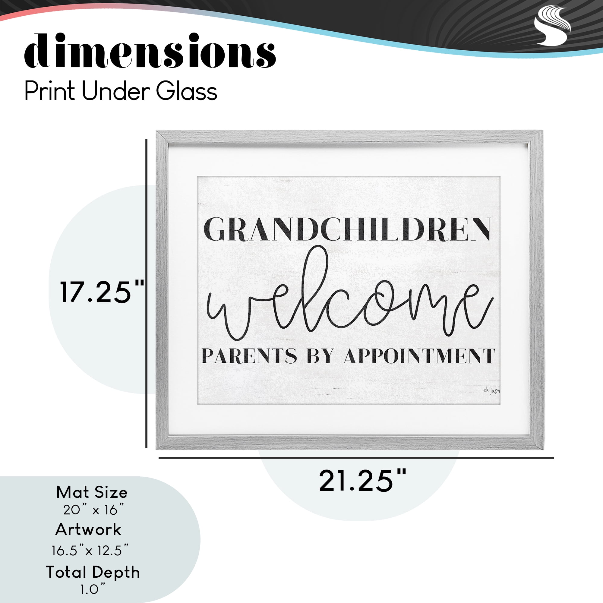 Stupell Industries Grandchildren Welcome Parents by Appointment Gray Framed Print Under Glass, design by Jaxn Blvd.