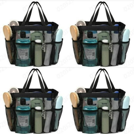 

Mesh Shower Caddy Portable For College Dorm Large Bathroom Tote Bag Durable With 8 Pockets New 2PCS Bedroom Clothes Storage Clear Closet Organizer Large Clothes Storage Bag Storage Containers