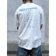thumbnail image 4 of Camiseta holgada informal de algodón de gran tamaño de estilo hip hop callejero de manga corta blanca con estampado de inyección de tinta retro de verano, 4 of 5