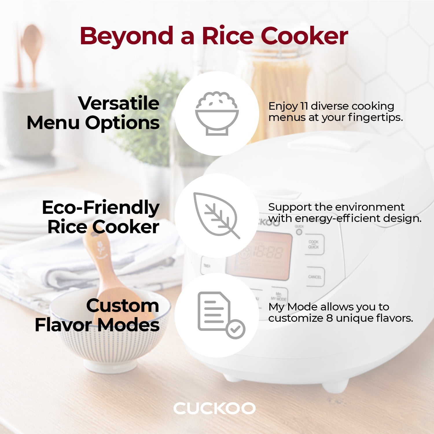 Cuckoo Rice Cooker & Warmer 12 Cup Smart Fuzzy Logic Nonstick Inner Pot White (CR-0633F)