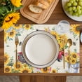 thumbnail image 4 of Yellow Sunflowers Placemats Set of 6, Spring Red Car Vintage Farmhouse Placemats for Dining Table, Place Mats for Kitchen Tabletop, Waterproof Wipeable Dining Table Mats Set, 4 of 9