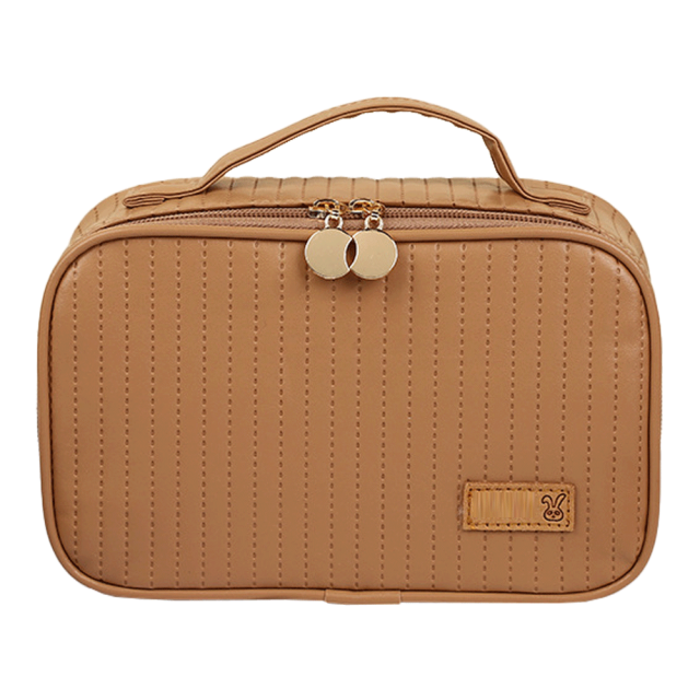 Bolsa de almacenamiento de lavado portátil de viaje de gran capacidad, bolsa de cosméticos, hecha de PU