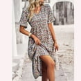 thumbnail image 4 of Summer Saving Wycnly Summer Dresses for Women Beach Vacation High Waist Fashion Flared Sleeve Long Sundress 2024 Short Sleeve V-Neck Floral Maxi Formal Dress Light Blue m, 4 of 7
