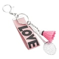 thumbnail image 3 of Esquirla Mini Badminton Keychain Metal Keyring Sport Key Chains Key Holder Decoration Pink, 3 of 8
