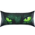thumbnail image 3 of GZHJMY Satin Pillowcase for Hair and Skin Breathable Slip-Cool, Wrinkle-Resistant Soft and Smooth 20x30In Single Side Envelope Opening Without Zipper Green Cat Eyes, 3 of 7