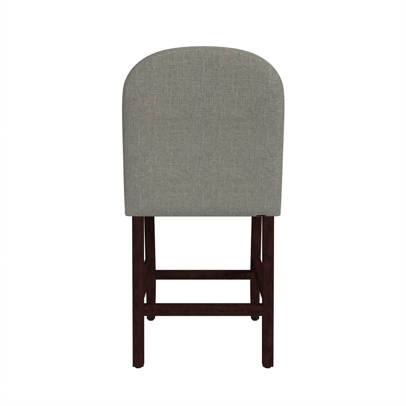 HomePop 27" Indoor Rounded Back Upholstered Counter Stool, Gray