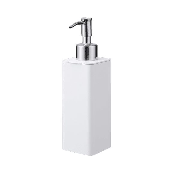 Yamazaki Home Hand Soap Dispenser, White, ABS Plastic, 8.5 fluid oz., 250 milliliters, Airtight, No Assembly