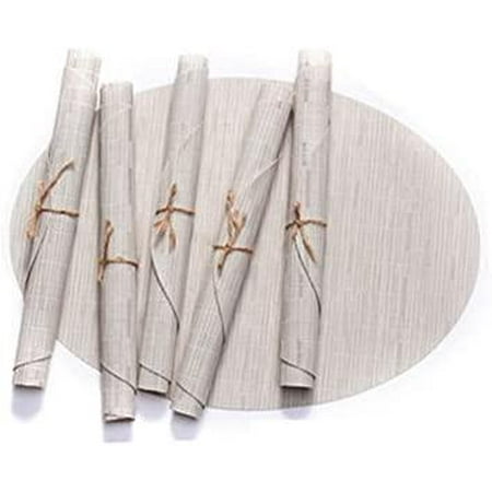 

Woven PVC Plain Color Placemats Washable Heat Insulation Non-Slip Table Mats for Kitchen and Dining Room Home Decor