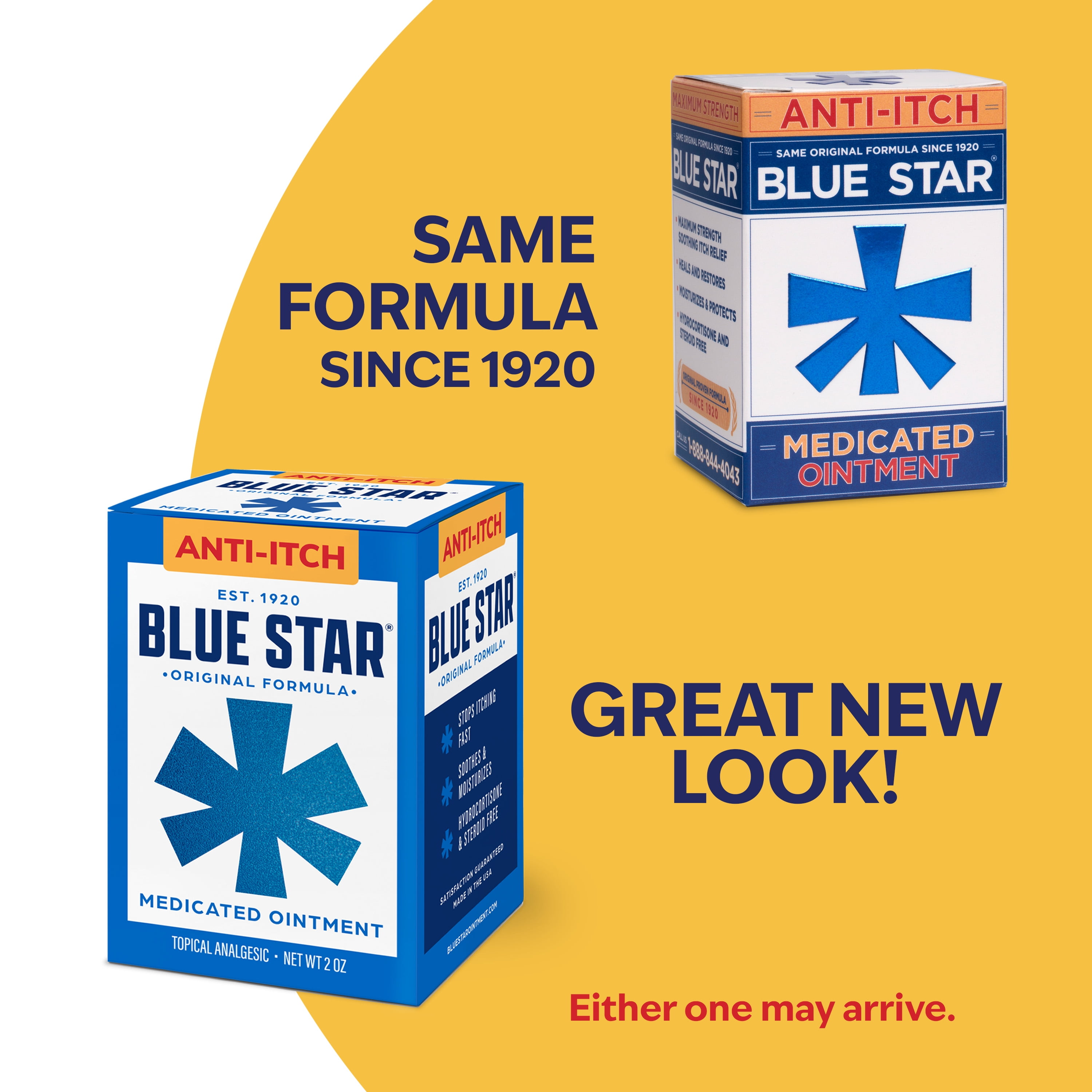 Blue Star Anti-Itch Medicated Ointment, Hydrocortisone and Steroid-Free, 2 oz