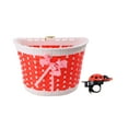 thumbnail image 3 of Cesta para scooter Cesta para bicicleta para niños Bolsa hecha a mano con nudo de lazo tejido de plástico (pequeña, cesta roja, campana de coche con aleatorización de colores), 3 of 6
