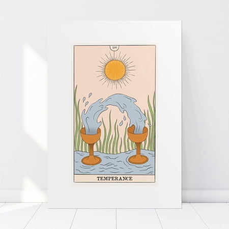 The Temperance Tarot Card Poster | Tarot Art Print, Unframed Paper Poster 11x14in