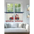 thumbnail image 4 of Sheer Curtains 45 inches Long, Red Truck Holding American Flag God Bless The USA Light Filtering Sheer Window Curtains Rod Pocket Voile Drapes for Bedroom Living Room, 52"W x 45"L 2 Panels, 4 of 7
