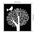 thumbnail image 5 of Kate and Laurel Black and White Bird Tree Linocut Framed Canvas Wall Art  by Guilana Lazzerini 22 x 22 Sylvie Beaded White, Black & White, Animals, Nature Art for Wall Decor, Living Room Bedroom, 5 of 8
