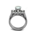thumbnail image 3 of Women's Stainless Steel 316 Round Cut Cubic Zirconia Vintage Wedding Ring Set Size 9, 3 of 6